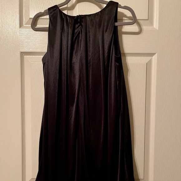 🔴🔴Connected Apparel Little Black Dress Shiny Mid Midi Knee Length - Picture 7 of 9